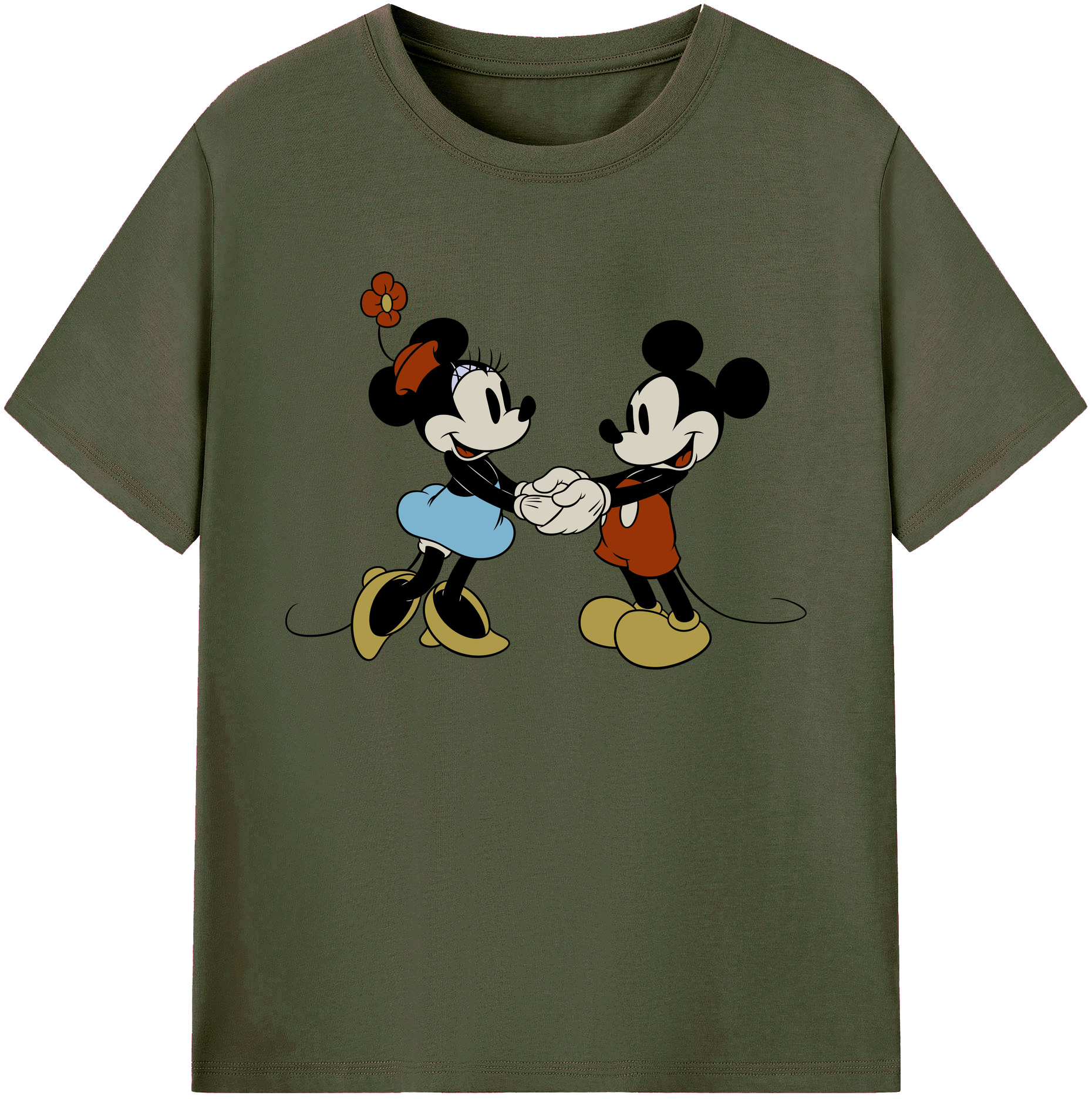 ミッキーマウス Mickey Mouse 綿100％ メンズ半袖Tシャツ｜肌触りやわらか＆通気性